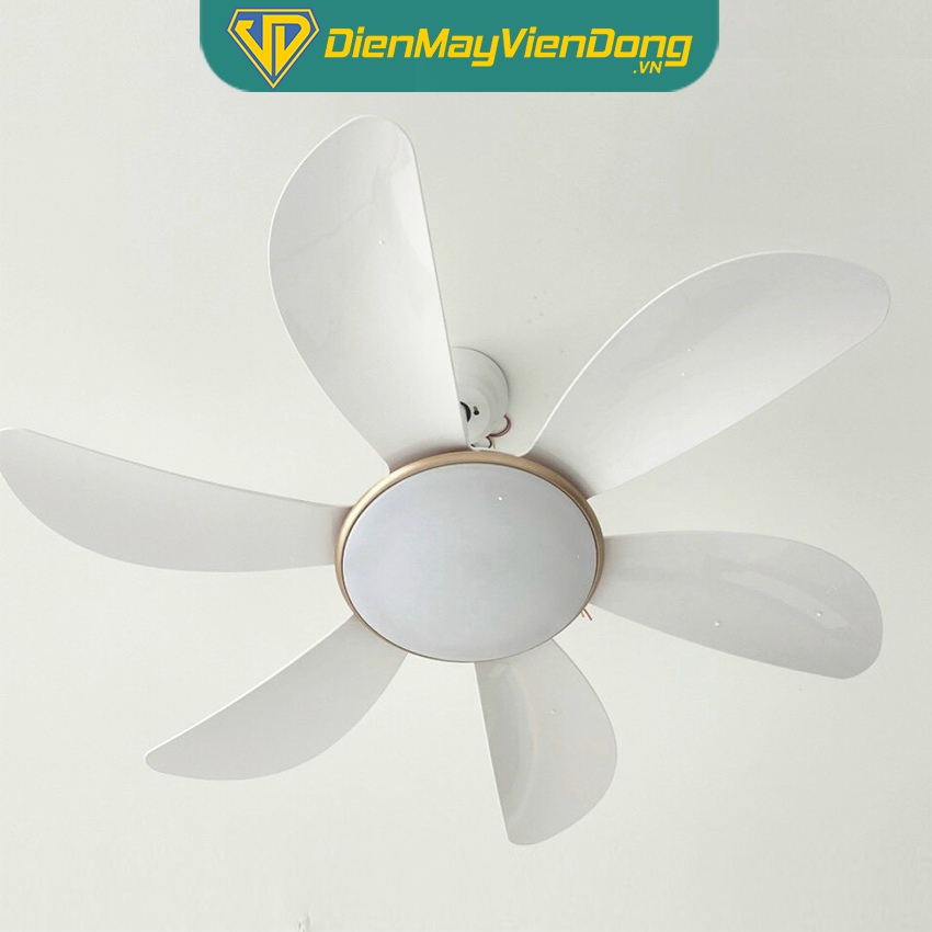 Quạt trần trang trí 6 cánh DCT Ceiling Fan 911 động cơ DC tiết kiệm điện, điều khiển từ xa 6 cấp độ gió