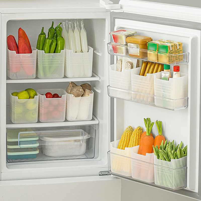 Refrigerator Organizer Box, Kitchen Refrigerator Side Door Food Classification Storage Box, Space Saving