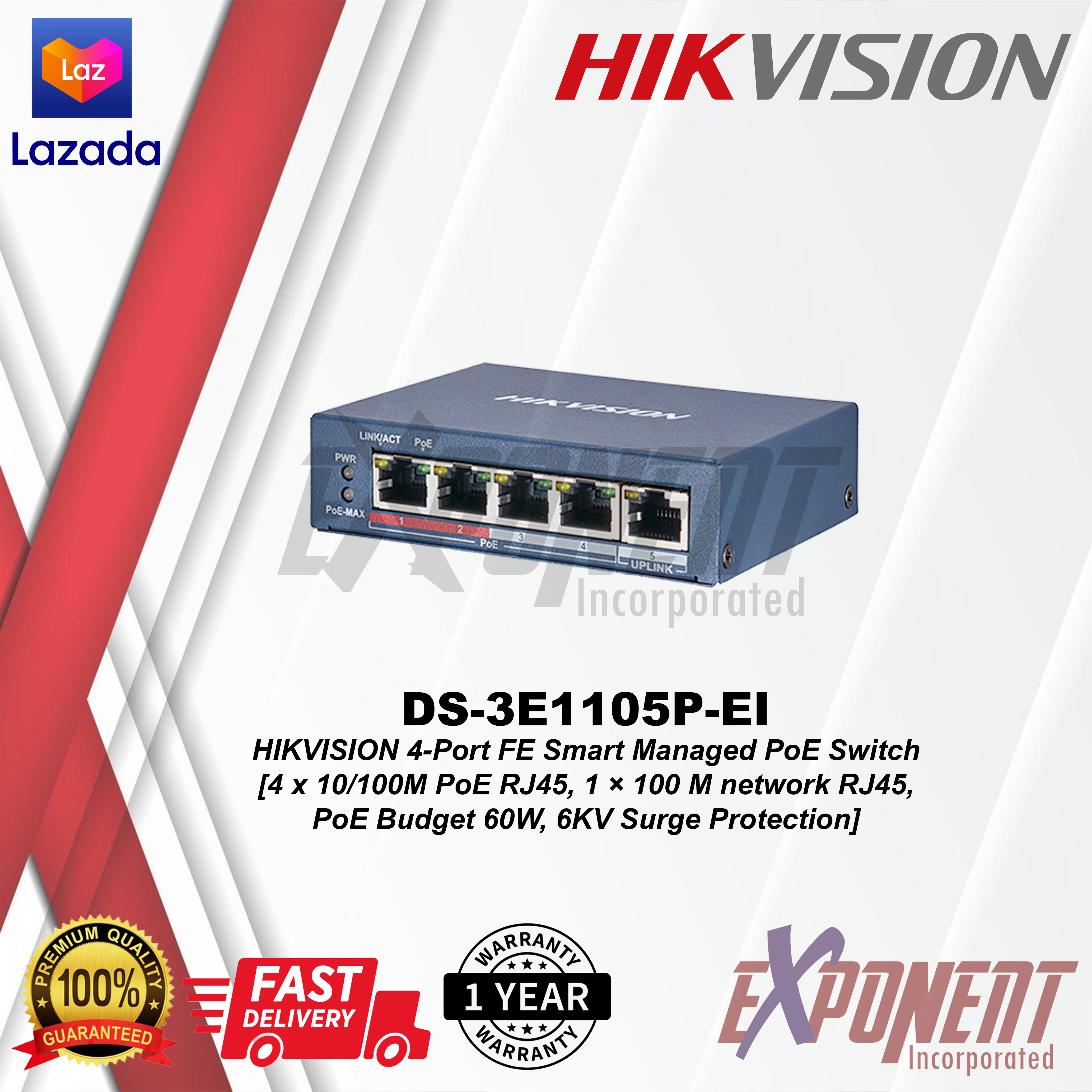 hikvision 5 port switch