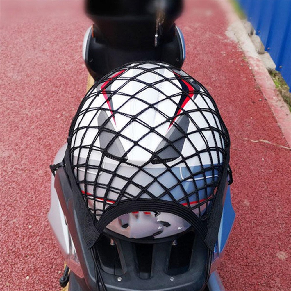 MileAuto Motorcycle Cargo Net 23cm X 30cm Nylon Mesh Storage Bag With Plastic Hooks Fast Delivery