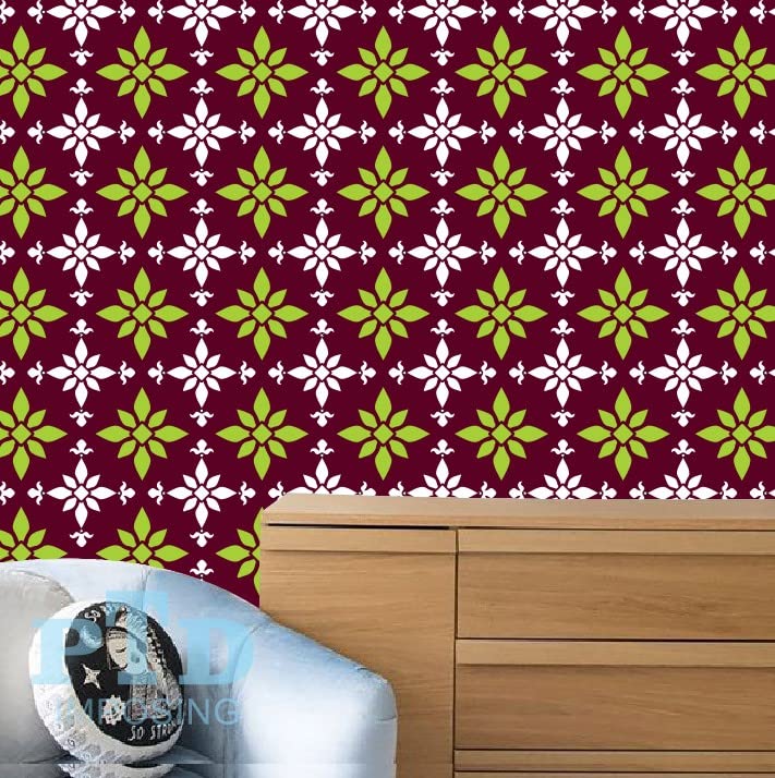 Imposing Damask Wall Design Stencil – 24x24 Inch Reusable Stencil Sheet for Wall Painting & Home Décor | Elegant DIY Pattern Template – Custom Size Available –BuyNclick