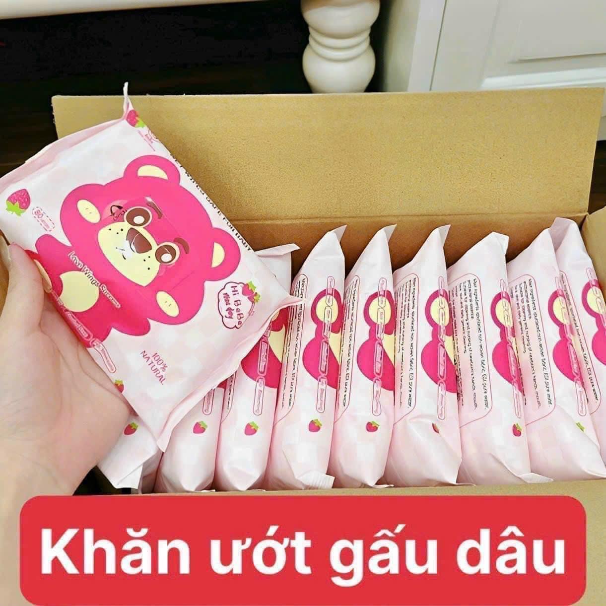 Combo 10 gói giấy ướt vịt vàng thùng giấy
