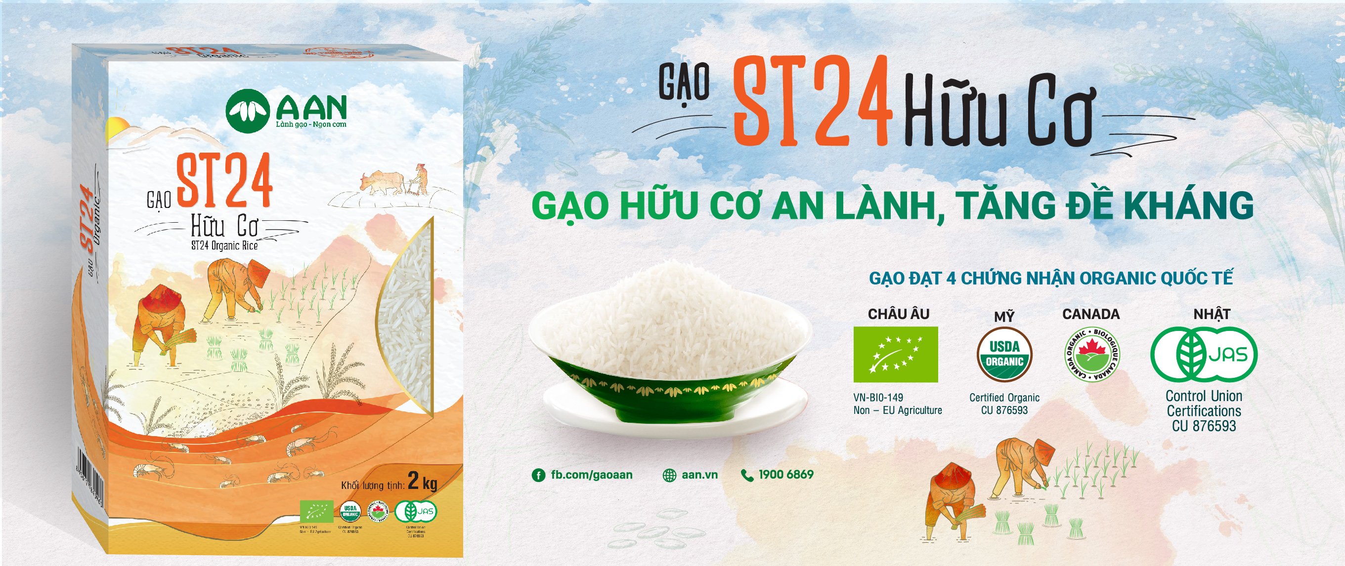 Organic gạo st24 hữu cơ a an hộp 2kg - cơm dẻo mềm - ảnh sản phẩm 3