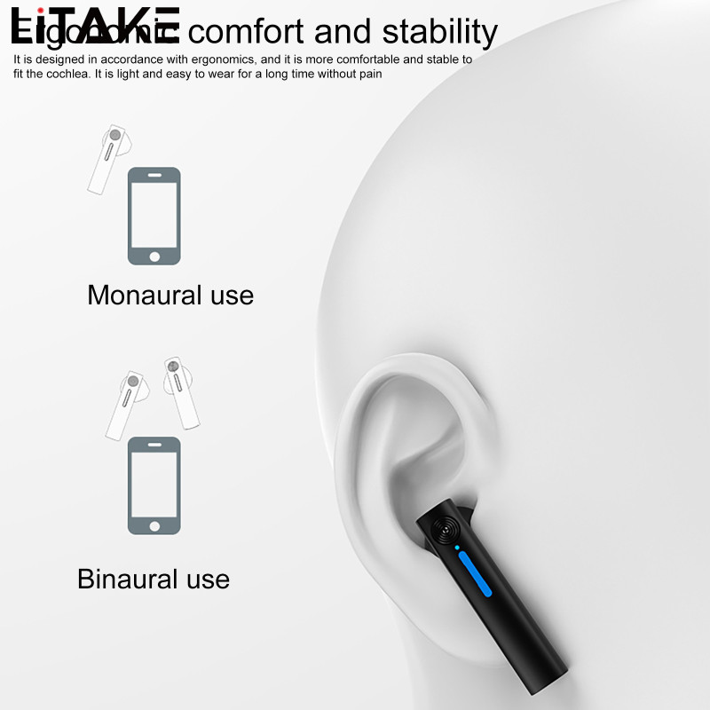 T15 Bluetooth-compatible 5.0 Headset Stereo Earbud With Makeup Mirror Binaural Touch-control Tws Wireless Earphone