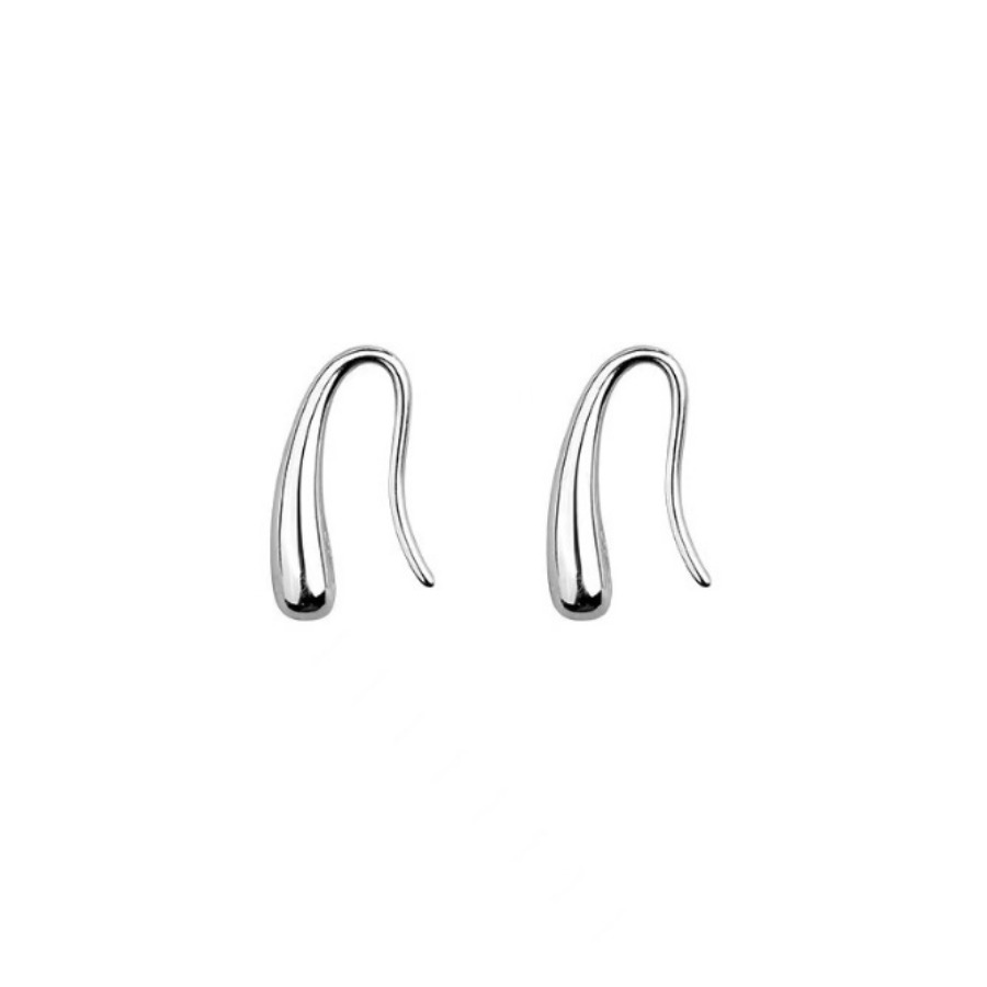 925 Sterling Silver Water Drop Shape Earrings for Women Simple Temperament Ins Retro Jewelry Party Birthday Gifts. 