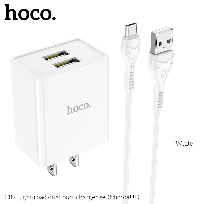 Cóc (Cổng) Sạc Nhanh Hoco HK2 plus/ Bộ sạc C86 3.4A 2 cổng USB