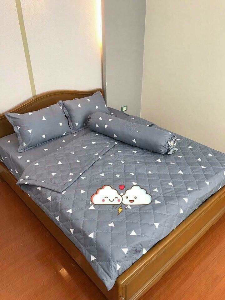 Bộ chăn drap 5 món  cotton poly  (ĐỦ KÍCH THƯỚC) - CÓ QUÀ TẶNG