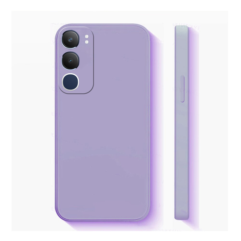SEAHAI Cover per Vivo Y19s, Custodia Protettiva Ultra Sottile ed Elegante in Silicone TPU, Vetro a Colori Sfumato AntiGraffio Antiurto Case, Blu Elegante