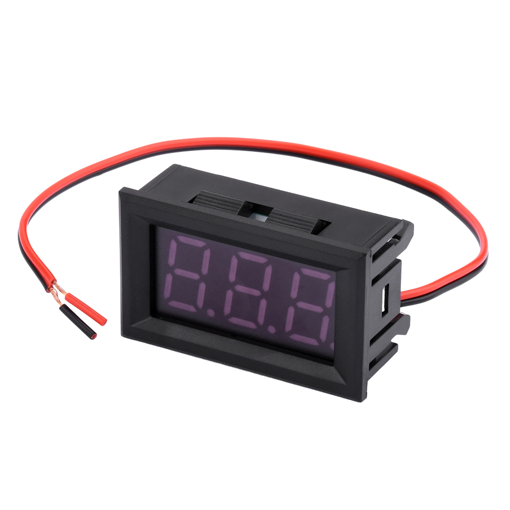 Shockley DC 5-120V Mini Voltmeter Blue LED Digital Display Panel Voltage Meter 2 Wire 0.56 Inch for Motorcycle Battery Monitor