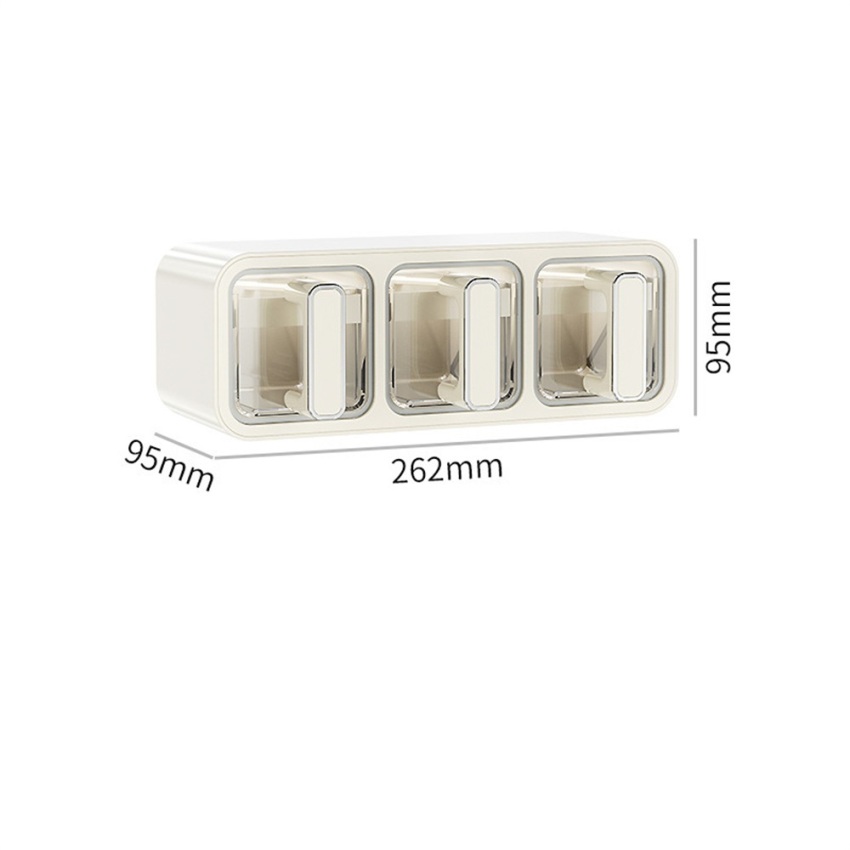 Wall Mount Spice Rack Sugar Bowl Salt Shaker Seasoning Container Spice Boxes with Spoons Kitchen Storage and Organizer