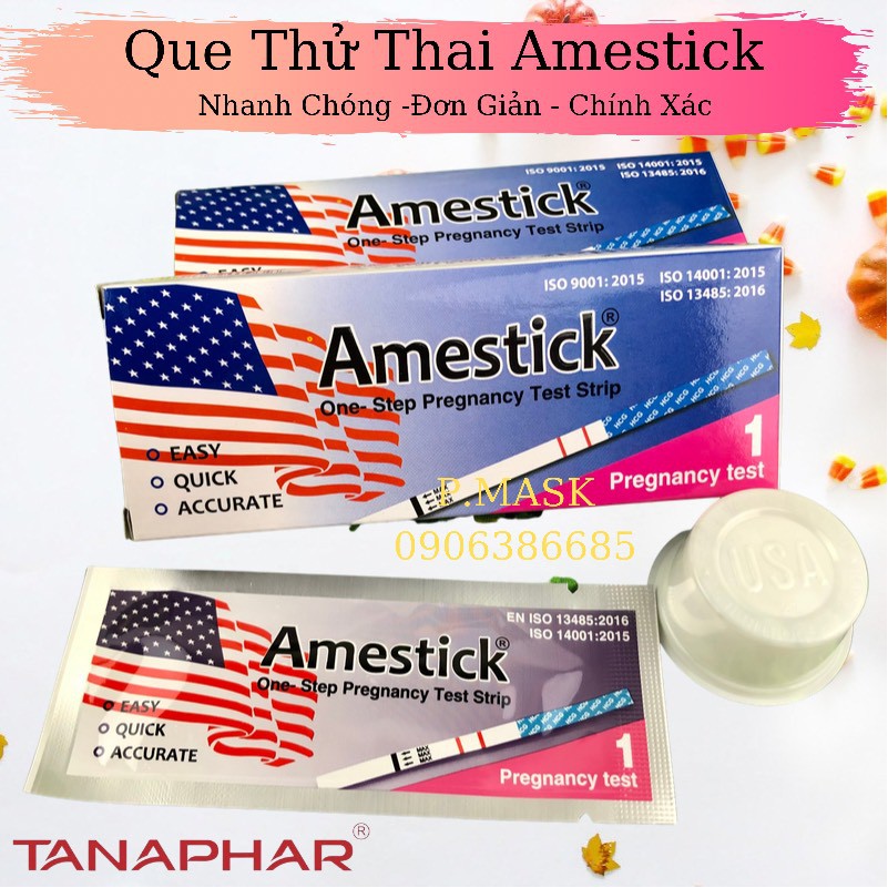 Que thử thai Amestick phát hiện thai sớm, nhanh chóng - Que thử thai Tanaphar Amestick tiện lợi, chính xác
