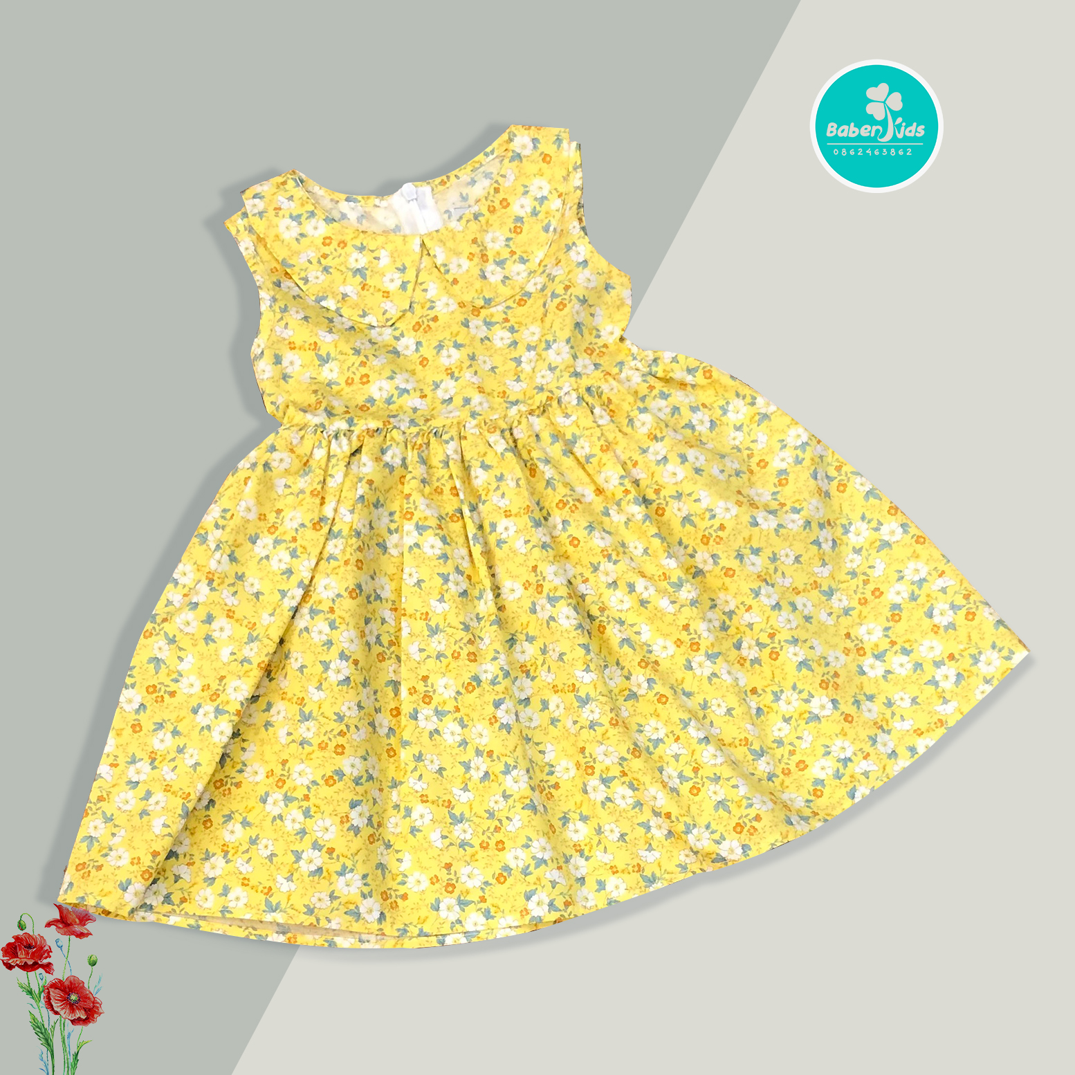 Váy Kate vải thô xuất dư bé gái