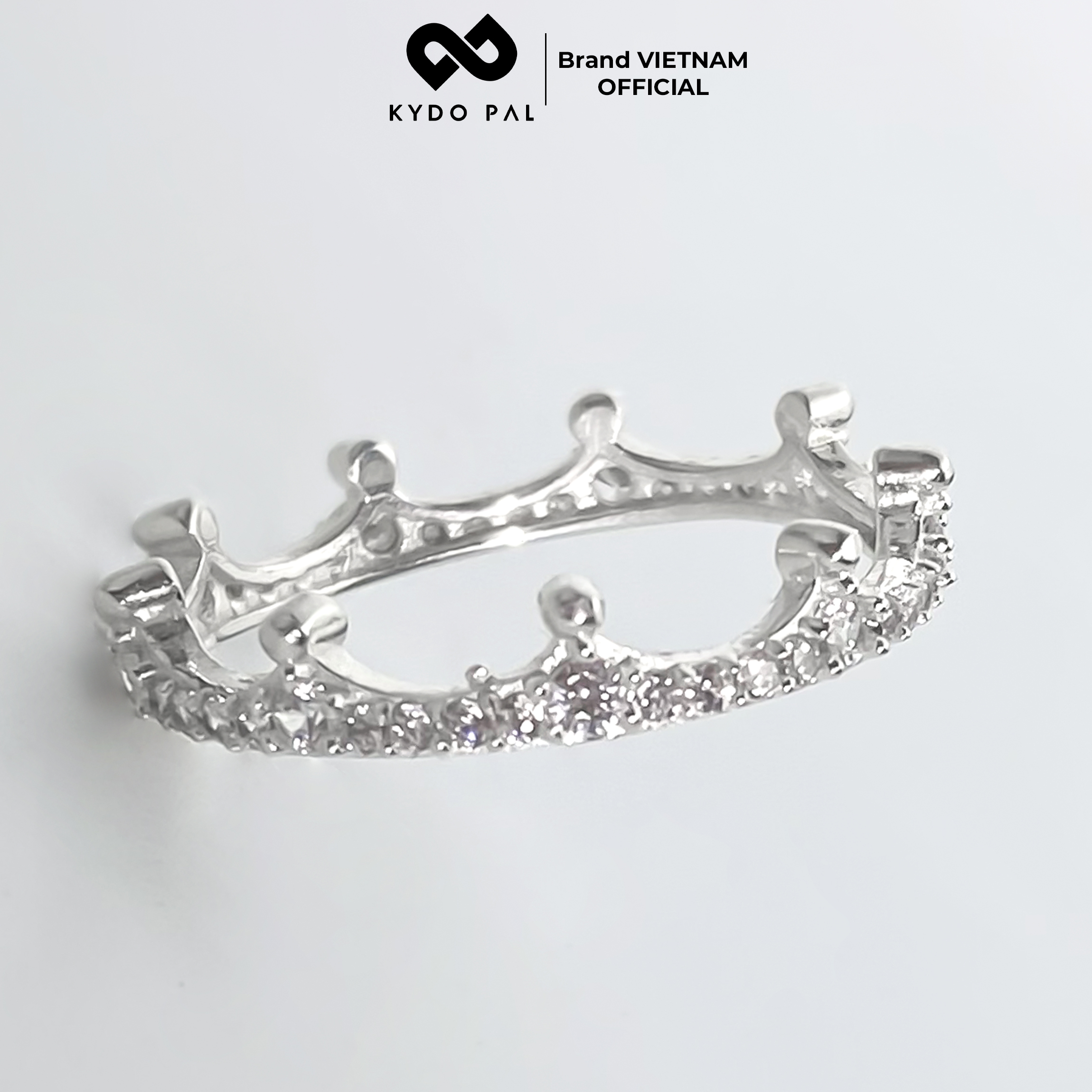 Nhẫn bạc 925 KYDOPAL cá tính hình vương miện đính đá cao cấp trang sức bạc nữ Ý - 9N24 thumbnail