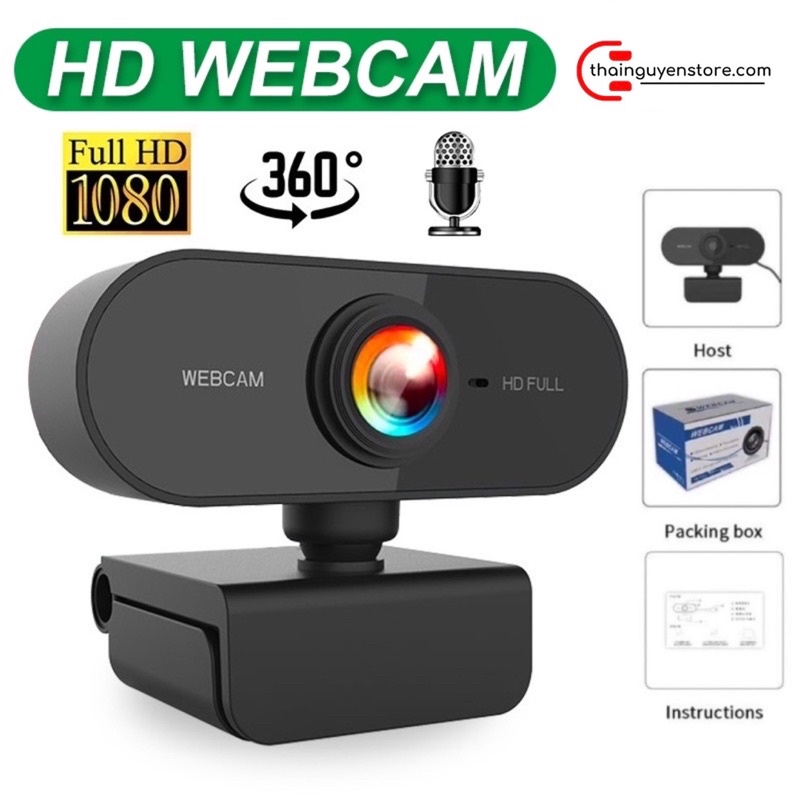 Webcam học online 1080P Full HD - cổng USB - có mic