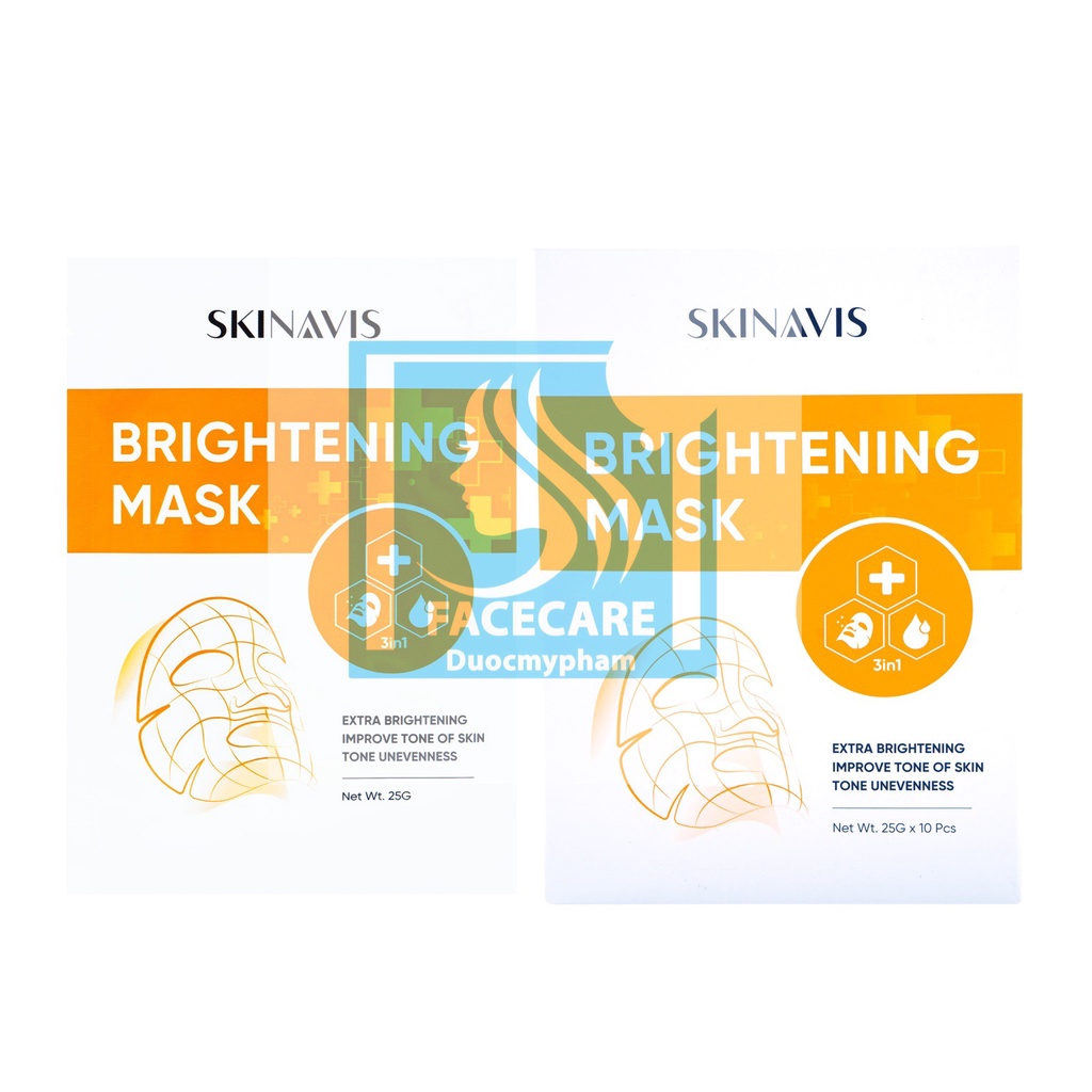 Mặt nạ trắng da skinavis brightening mask & mặt nạ phục hồi da skinavis recovery mask