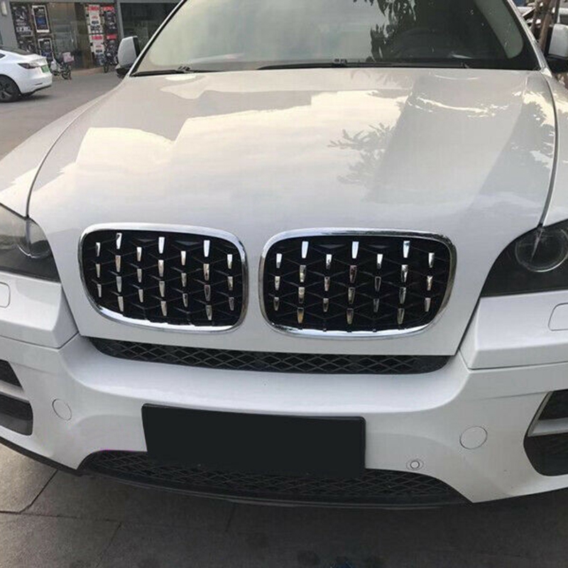 Car Silver Front Middle Grille Grill Replacement for BMW X5 E70 / X6 E71 2008-2013