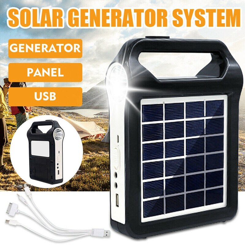 Yingke Portable Solar Panel Light Solar Generator System Usb Port With Lamp Lighting