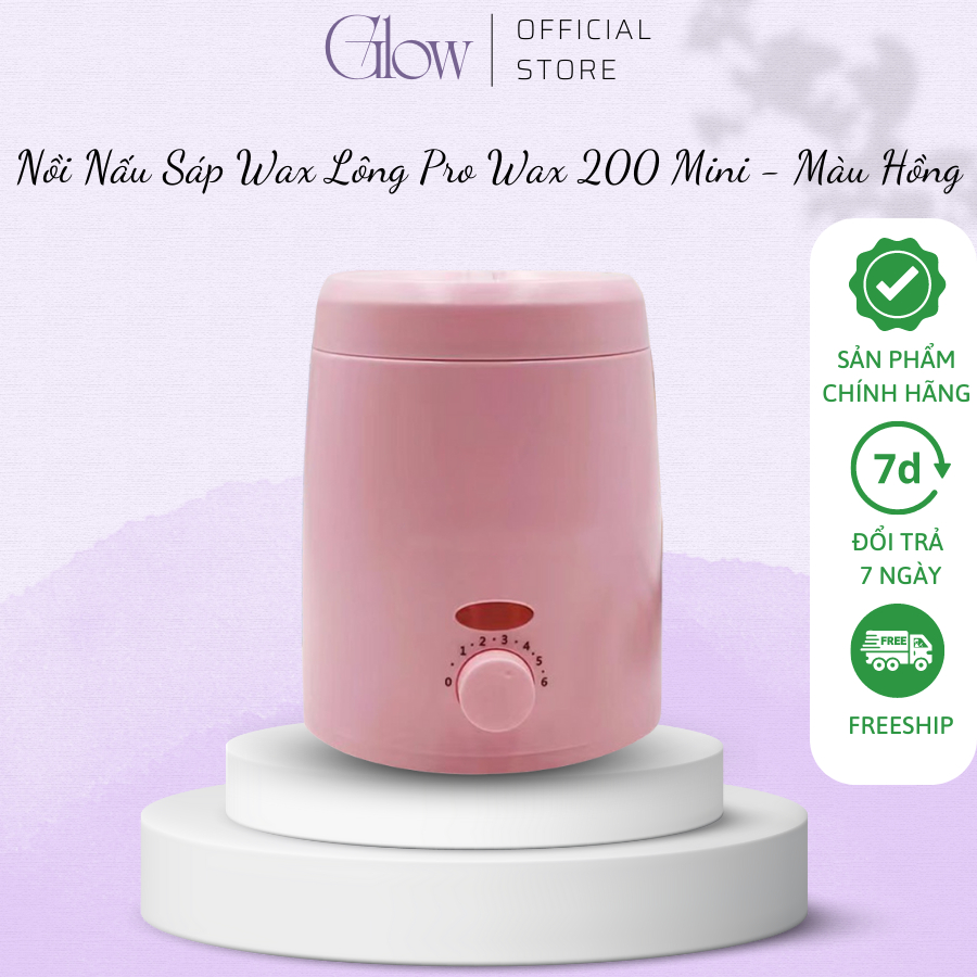Combo 100gr sáp wax lông hồng dừa + nồi nấu sáp wax lông wax pro 200 chống dính mini glow waxing tặng que-1013