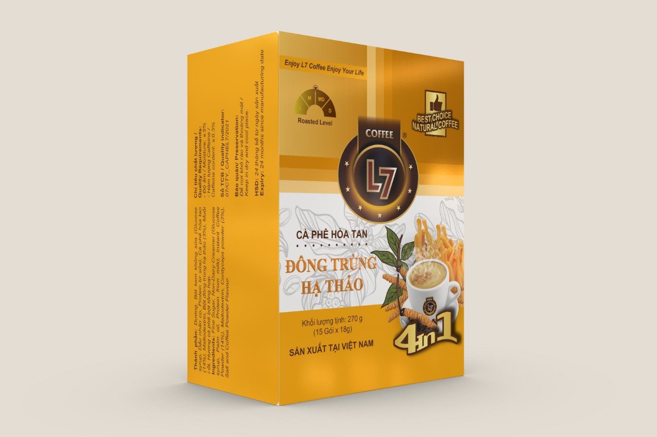 Cà phê hòa tan 4in1 Đông Trùng Hạ Thảo L7