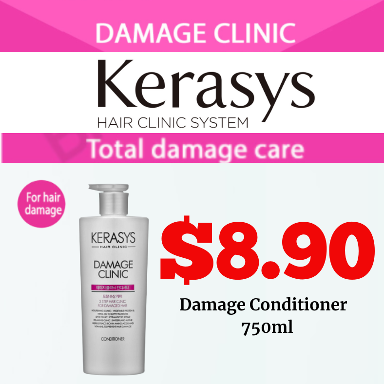 Kerasys Damage Clinic Conditioner 750ml x Made in Korea x Expiry 17.01. ...