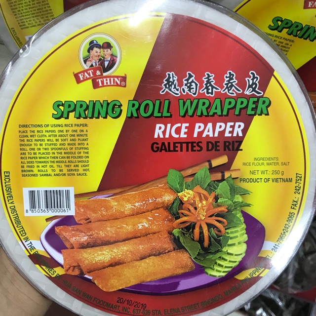 FAT & THIN SPRING ROLL WRAPPER RICE PAPER REGULAR 250G. Lazada PH
