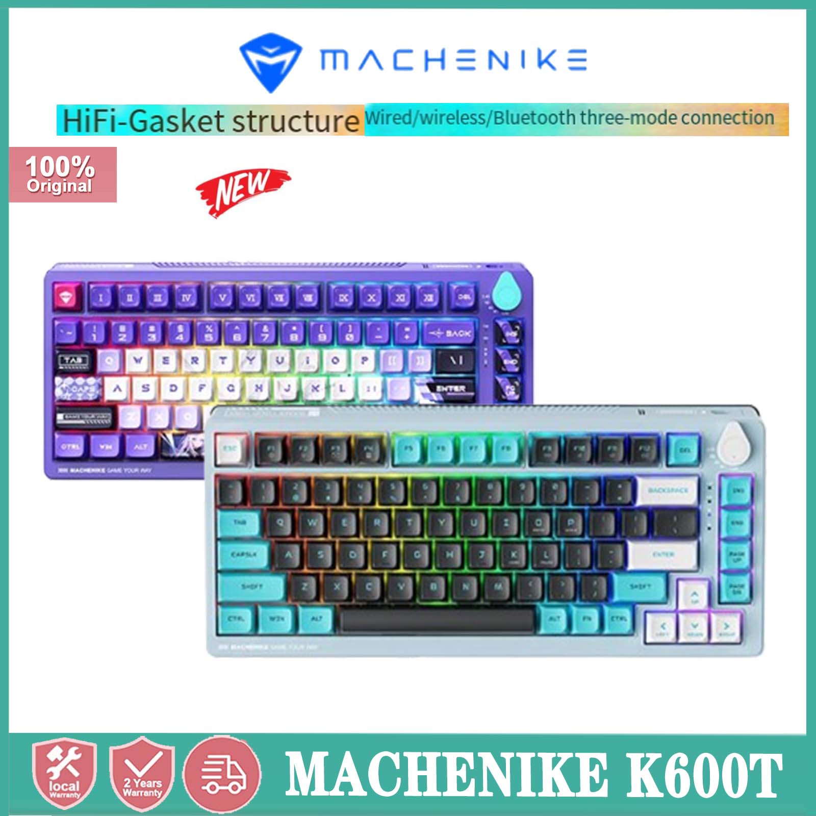Machenike k600t tùy chỉnh Bàn Phím Cơ Gasket cấu trúc bluetooth không dây văn phòng IP co mang nhãn hiệu phiên bản