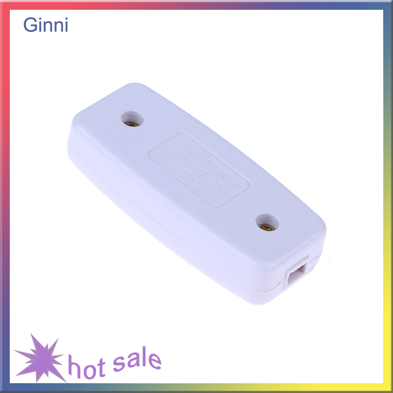 Ginni 1Pc Light Switch For Home Classic White Inline ON OFF Table Bedside Lamp Desk Light Cord Cable Switches Electrical Accessories