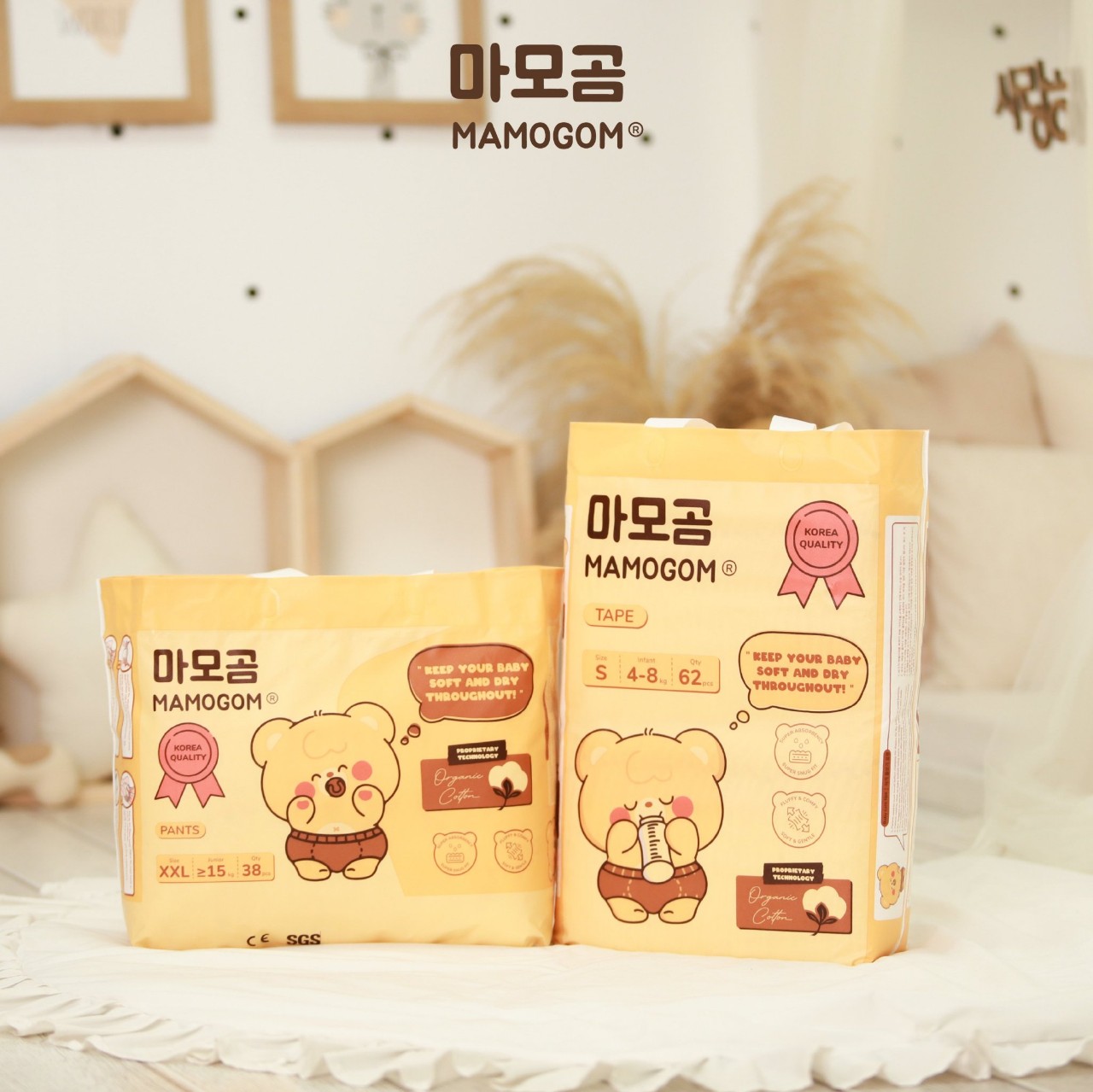 [MAMOGOM] Bỉm hữu cơ MAMOGOM nội địa Hàn Quốc dán/quần đủ size