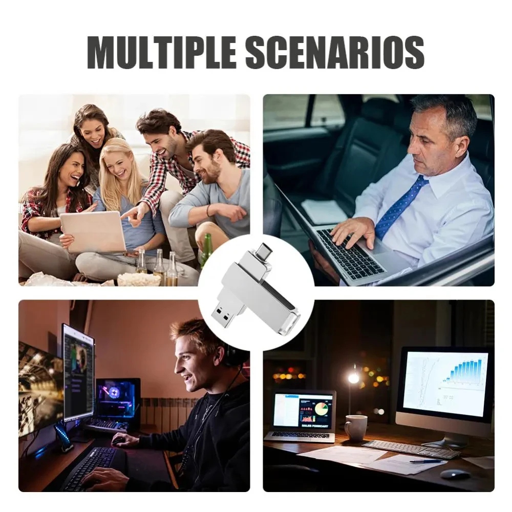 16TB USB 3.0 Flash High Capacity Drives Pendrive 4TB 8TB Usb Drive Portable SSD Memoria Usb Waterproof Flash Disk TYPE-C Adapte.