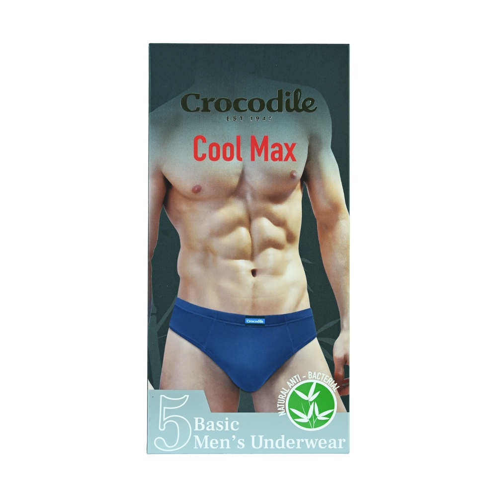 Crocodile 5-Pcs Iconic Basic Men's Underwear(95% Bamboo 5 % Spandex)