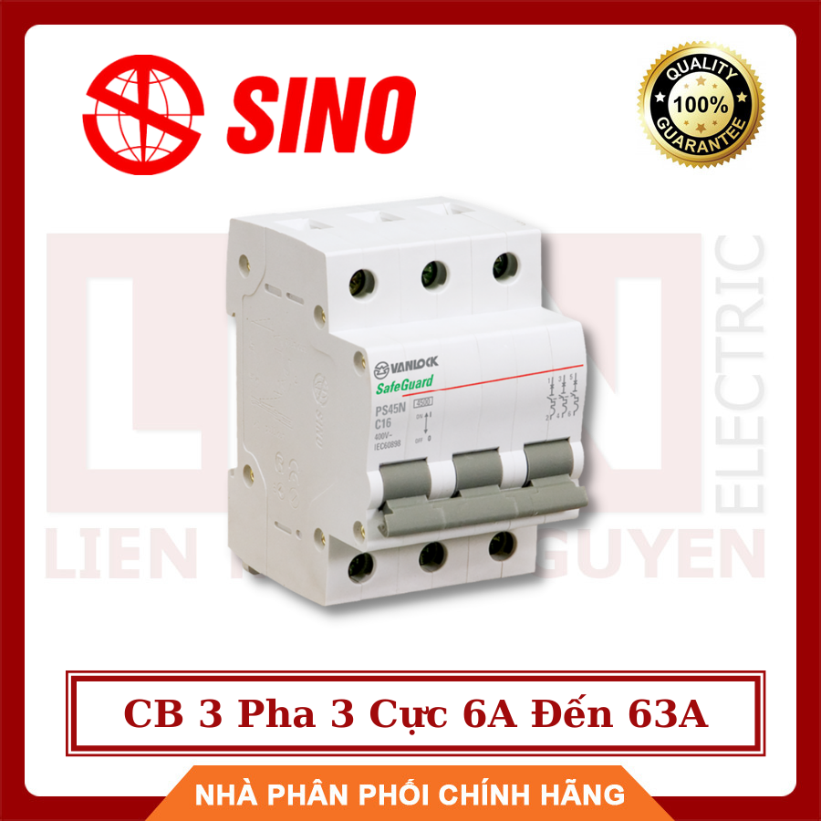SINO Cầu Dao Tự Động CB 3 Pha 3 Cực 6A Đến 63A - Hàng Việt Nam, Chất Lượng Cao - BH 12 Tháng