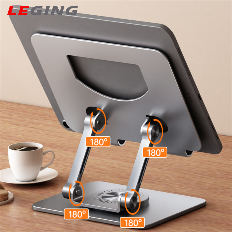 2028 Laptop Stand Aluminum Alloy Computer Riser Adjustable Foldable Laptops Elevator PC Cooling Mount For 4.7-12 Inch Laptop Tablet Phones