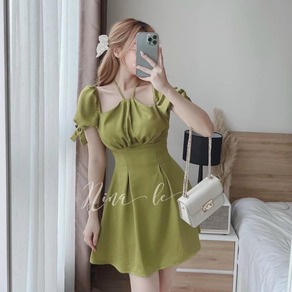 Đầm nữ, đầm cổ yếm xinh xắn (có mút)
