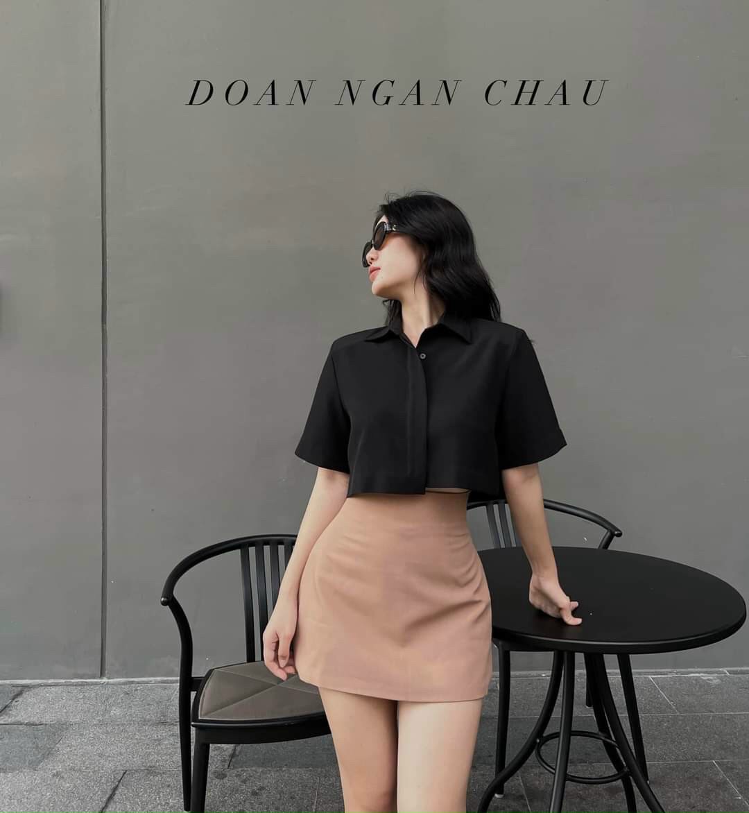 Set Bộ áo sơ mi kèm chân váy dễ thương
