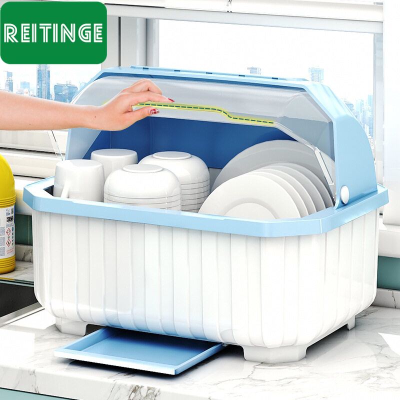 REITINGE Nhà Bếp Tủ lưu trữ hộp đựng có nắp Bộ đồ ăn món ăn hộ gia đình giá lưu trữ đũa nhựa món ăn để ráo bát giá