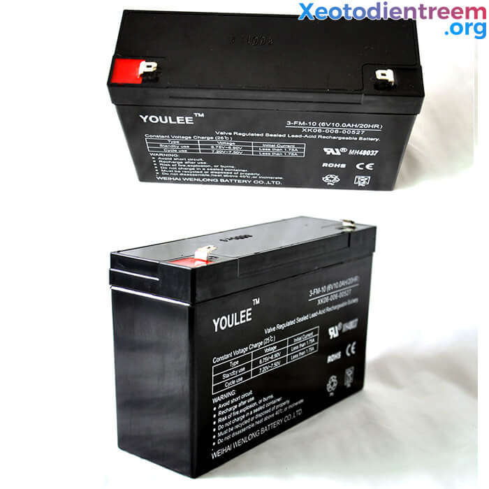 Bình Acquy - Ắc quy thay thế xe điện trẻ em 6V7