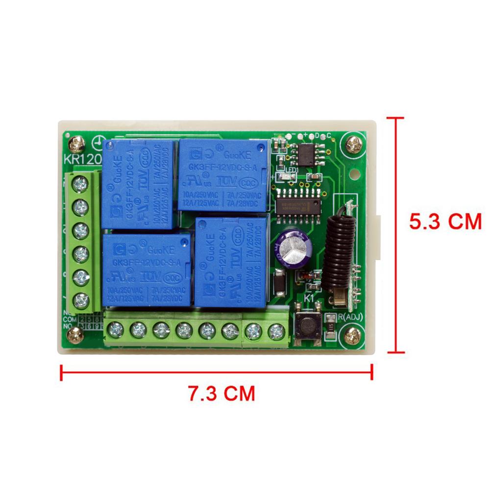 Qiachip%20433mhz%20Wireless%20Remote%20Control%20Dc%2012v%204ch%20Relay%20Switch%20Module%204pcs%20Rf%20Controllor%20Diy%20-%20Image%203