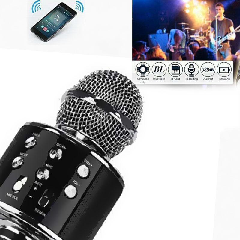 COD Micro Karaoke Bluetooth Không Dây COD WS858 - Ấm - Micro Karaoke Di Động Mini - Micro Hát Trên Ô Tô - Micro Karaoke Hay Nhất Hiện Nay 【Tặng Tai Nghe Bluetooth M165】