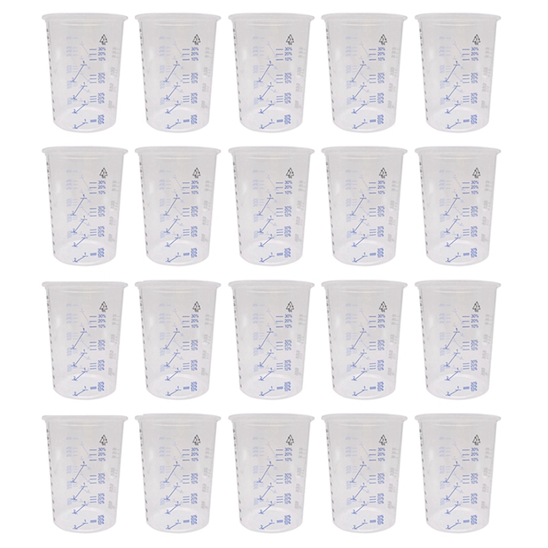 40Pcs Plastic Disposable Paint Mixing Cup Measurements Cups for Resin Epoxy pour 600ML