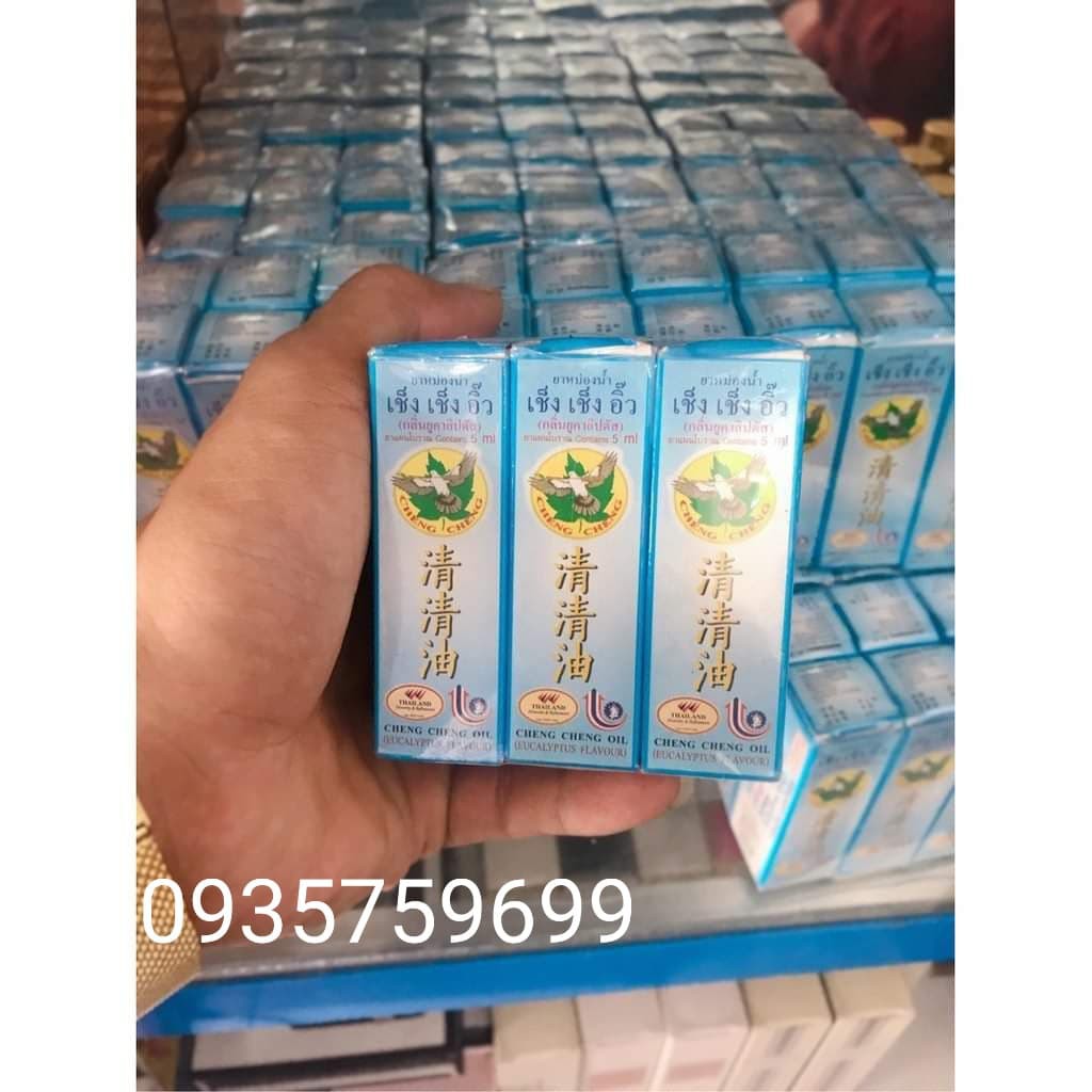 [COMBO 1 LỐC 6 LỌ] Dầu gió lăn Cheng Cheng Xanh 5ml THAILAND