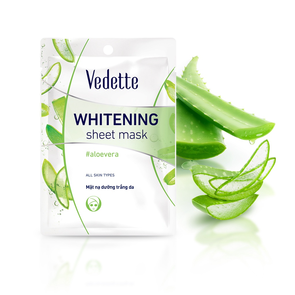 Combo 10 Mặt nạ giấy trắng da Vedette Nha Đam 22ml