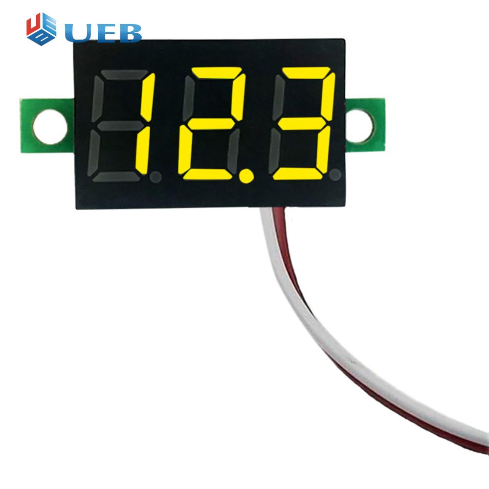 2 Wires Mini Digital Voltmeter DC 2.5V-40V 0.28 Inch Voltage Tester Meter Accurate Pressure Measurement LED Screen Meter