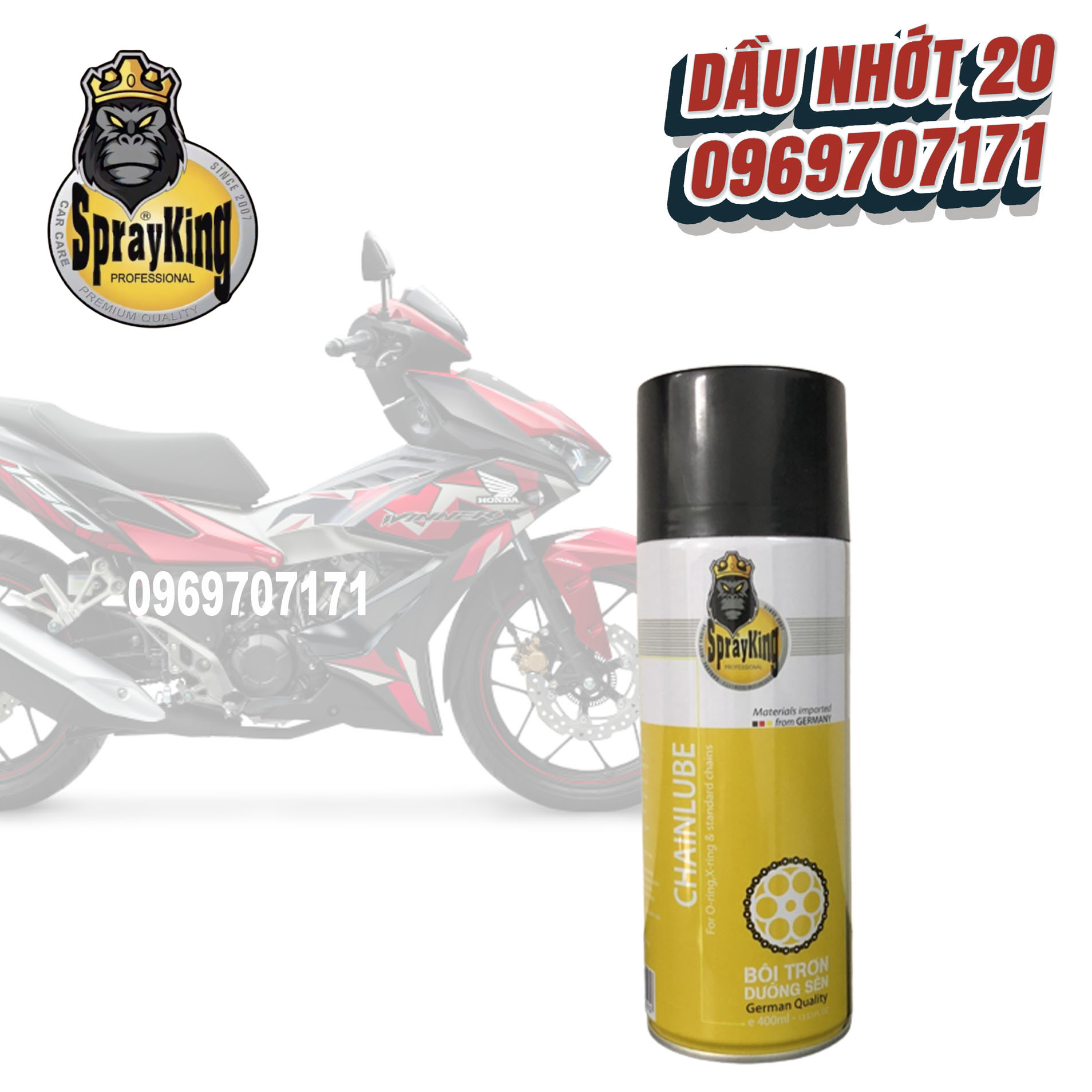 Chai xịt dưỡng sên bôi trơn sên xích Sprayking 400ml