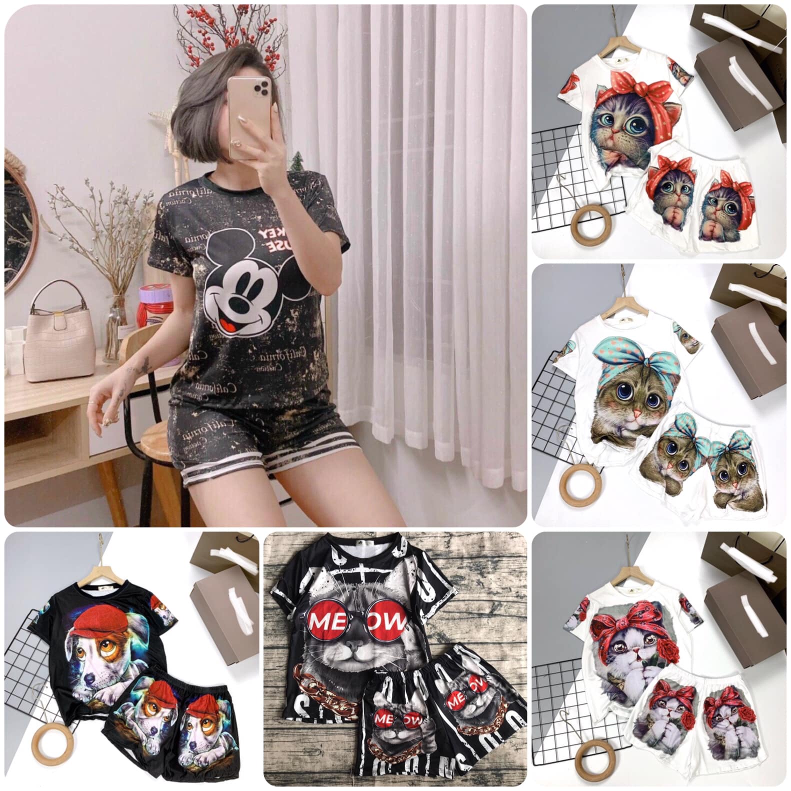 Set bộ đùi thun lạnh 3D hàng QC cao cấp