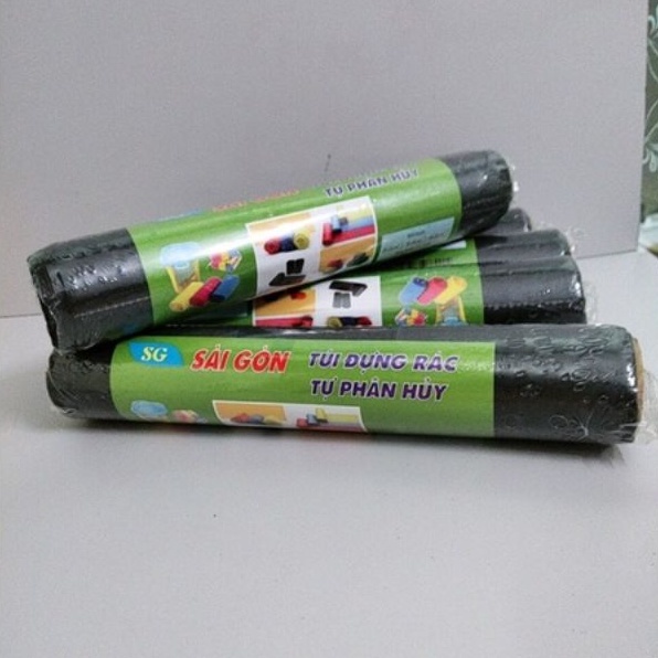 Combo 5 Cuộn Túi Rác Đen Tự Phân Hủy Sài Gòn, Túi Đựng Rác Tự Hủy Sinh Học , Túi Bóng Đen Đựng Rác Tự Phân Hủy Sinh Học Sài Gòn Thân Thiện Với Môi Trường Cuộn 500g