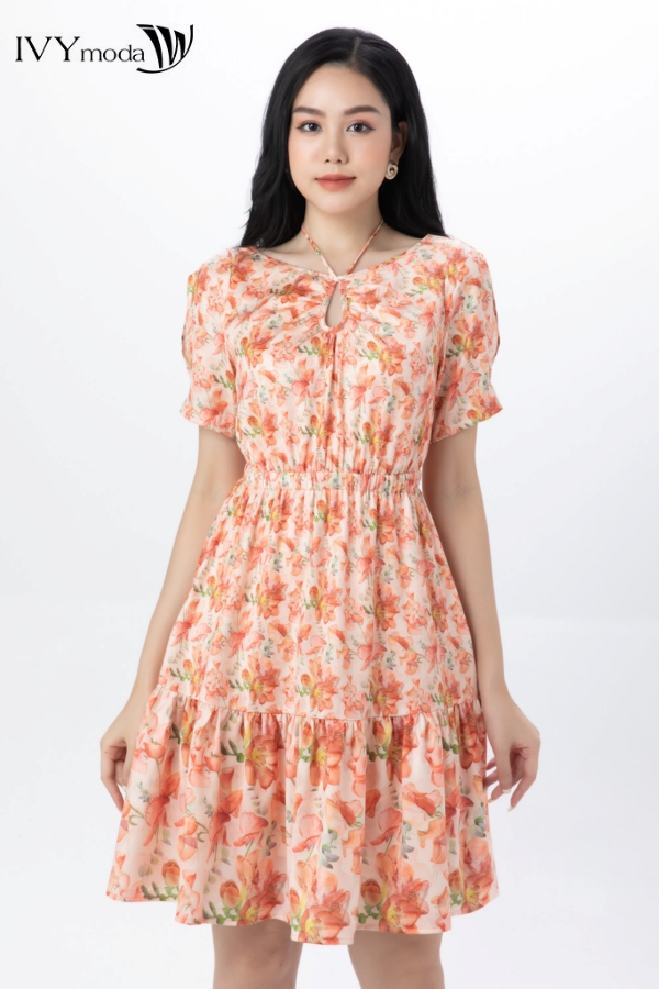 [20H 5.6 - MUA 2 GIẢM THÊM 5% | VOUCHER 14% ĐƠN 500K] Đầm lụa phối dây - Calantha Dress IVY moda MS 48M7475