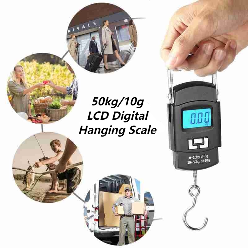 Digital Scale 50kg/10g LCD Digital Hanging Hook Scale Portable