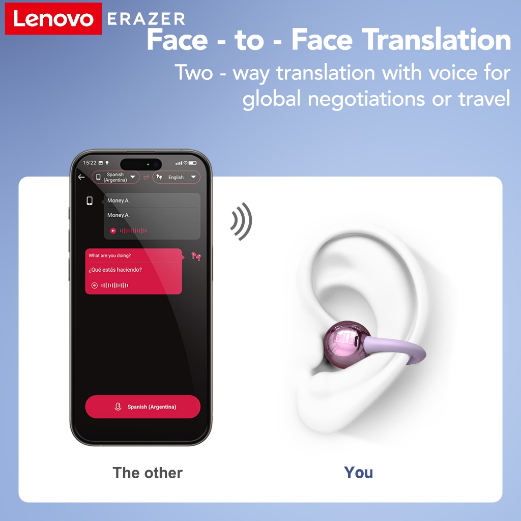 Lenovo ERAZER XF36 Al Smart Real-Time Translation Noise-Cancelling Bluetooth Earphone Wireless Earphones Bluetooth 6.0 HiFi Stereo Wireless Earbuds Bone Conduction Headset - Lazada | Lazada PH Lenovo ERAZER XF36 Al Smart Real-Time Translation Noise-Cancelling Bluetooth Earphone Wireless Earphones Bluetooth 6.0 HiFi Stereo Wireless Earbuds Bone Conduction Headset - Lazada | Lazada PH