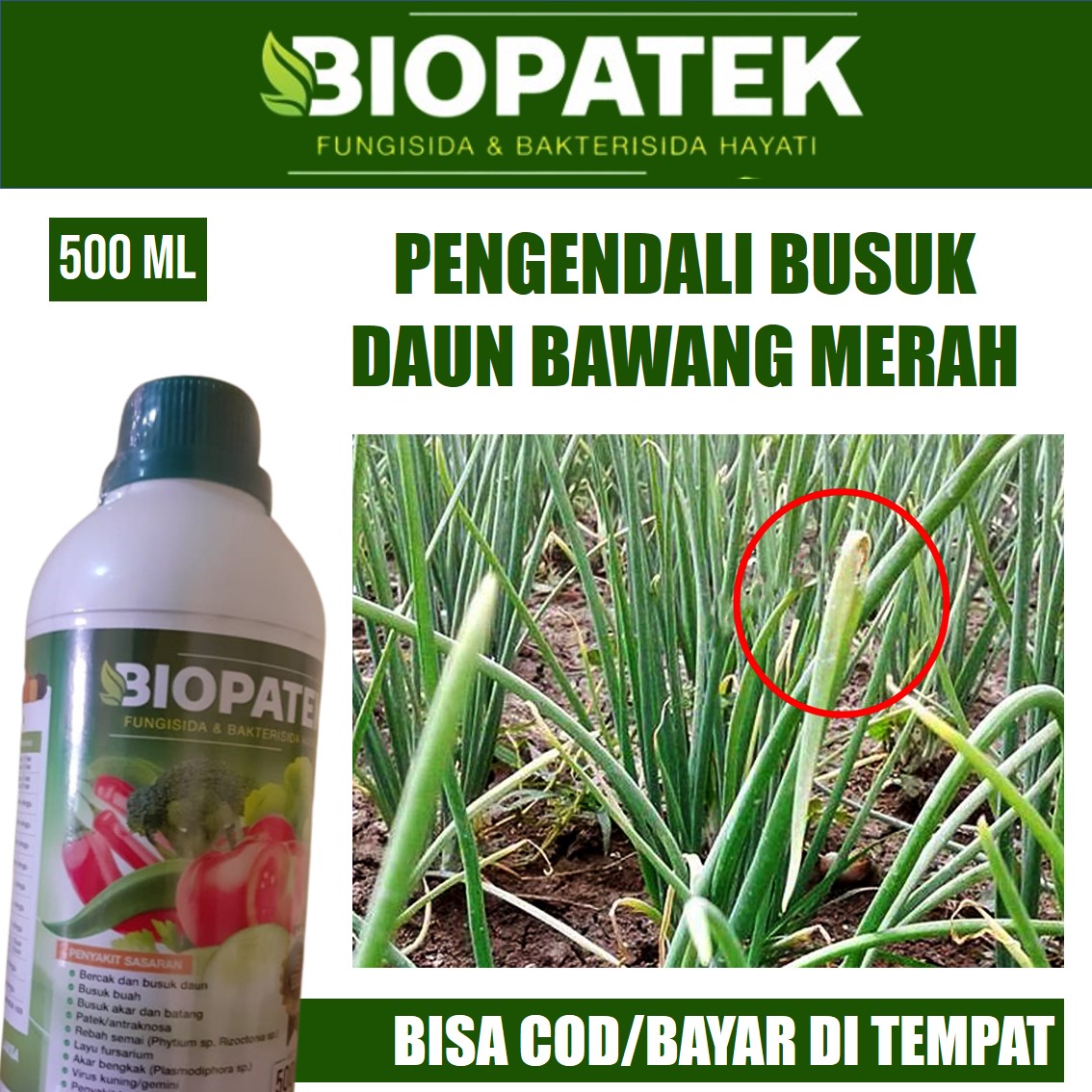 Biopatek 500 Ml Obat Hama Patek Bawang Merah Obat Hama Busuk Daun