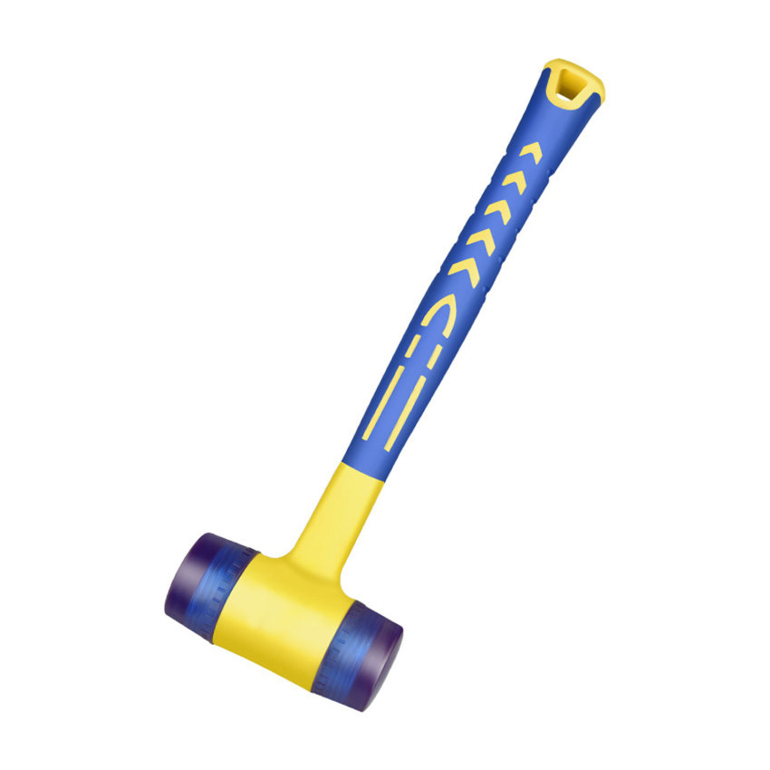 1 Double Headed Installation Hammer, 25mm 30mm Rubber Hammer With Rubber Handle, Detachable Insulated Installation Hammer